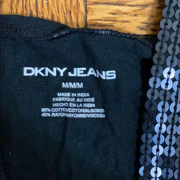DKNY Jeans black sequins tank top - Picture 3 of 5